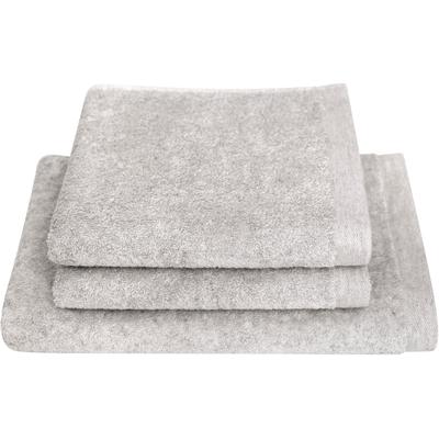 Handtuch Set DYCKHOFF "Deep Harmony Element", silber, 3 Stk., Frottier, Frottier, Obermaterial: 85% Baumwolle, 15% Hanf, Handtuch-Sets, 15% Hanf; 3er Set: 2 Handtücher (50x100cm), 1 Duschtuch (70x140cm);