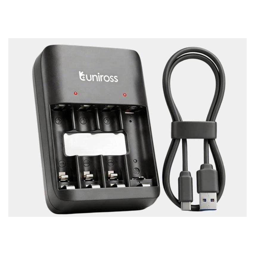 Uniross - Oplader AA, AAA, USB-C (AA, AAA, Ladegerät inkl. Akku) (UCU010)