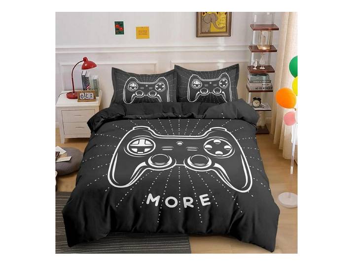LuxusKollektion Jugendbettwäsche Gamepad Bettwäsche Set 155x220cm/80x80cm