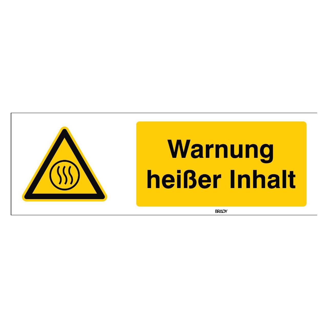 Brady W/W079/DE438-PE-600X200/1, ISO-Sicherheitsschild - Warnung heisser Inhalt (319551)