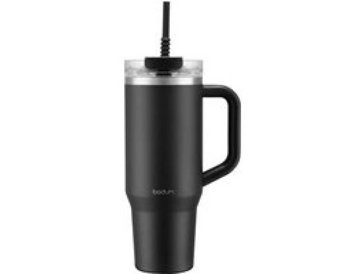 BODUM Gobelet de voyage avec anse et paille en silicone »TRAVELMUG« (noir)