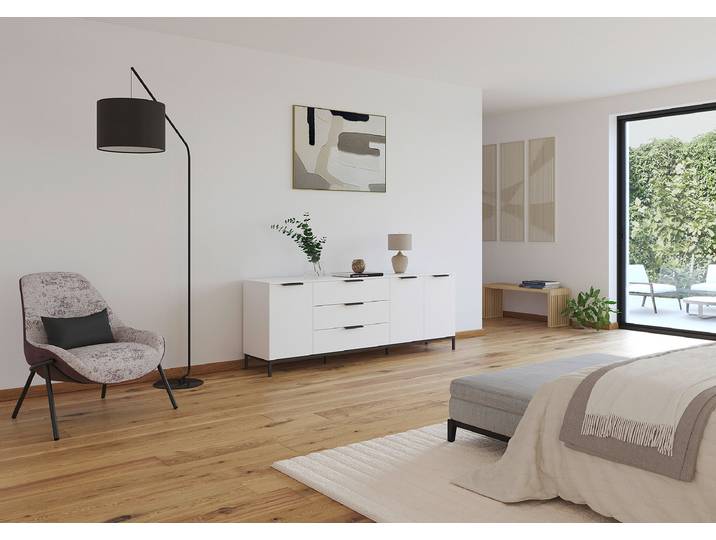 Buffet Flipp avec piètement - 72 cm 199cm Blanc/Blanc alpin/Gris