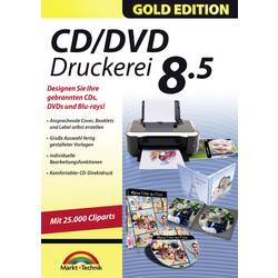 Markt & Technik CD/DVD Druckerei 8.5 Gold Edition Vollversion, 1 Lizenz Windows Multimedia-Software, Etikettendruck-Software 80524