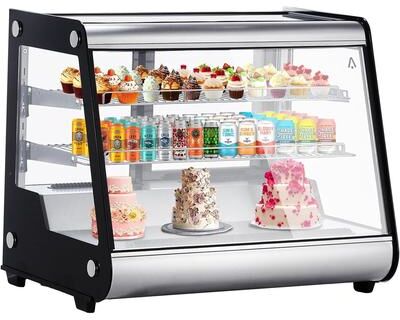YUN 5.3 Cu.Ft Countertop Display Refrigerator, Pastry Case with LED & Sliding Door