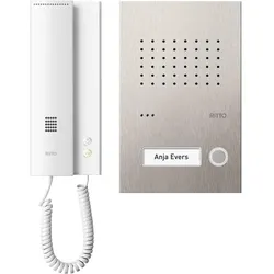 Schneider Electric, Klingel + Türsprechanlage, AceropurAudioSetWEedelstahl/weiss (Kabelgebunden)