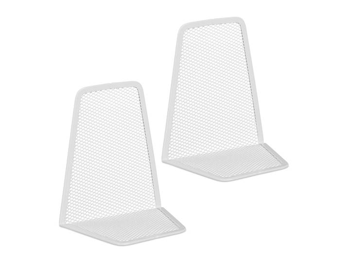 Buchstütze Metall Mesh-Design 2er-Set Weiss