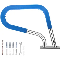 VEVOR Pool Haltegriff Edelstahl mit 113 kg Traglast Schwimmbad-Handlauf 76,2x55,8 cm Griffbogen Ø 4,8 cm 5 kg Pool Handlauf mit Griffabdeckung Ideal für Schwimmbäder Schräglagen Spa Wasserpark usw.