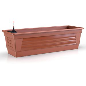 Plastard Blumenkasten Milano 60, terrakotta, 60 x 21 x 17cm, aus Kunststoff, mit Wasserspeicher