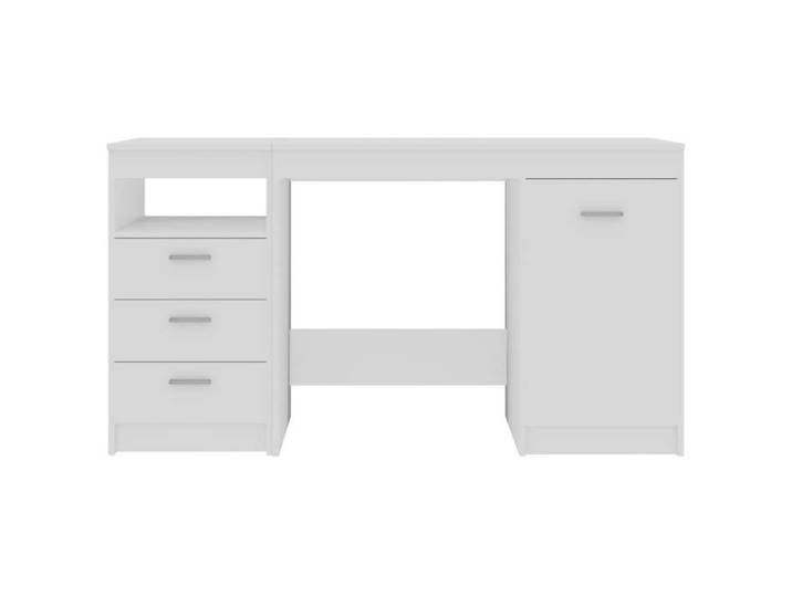 Blanc MEUBLE INFORMATIQUE (1 Personne）- Capacité 60 kg - Bureau secrétaire rectangulaire Blanc 140x50x76cm - Bois d'ingénierie 15829