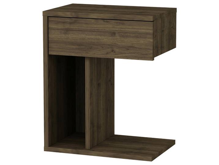 Livetastic Nachtschrank, Walnuss, 44.4x55x29.4 cm, Schlafzimmer, Nachttische