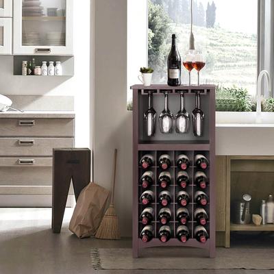 Ivinta Bar Cabinet for Liquor and Glasses Wine Rack Table Freestanding Floor