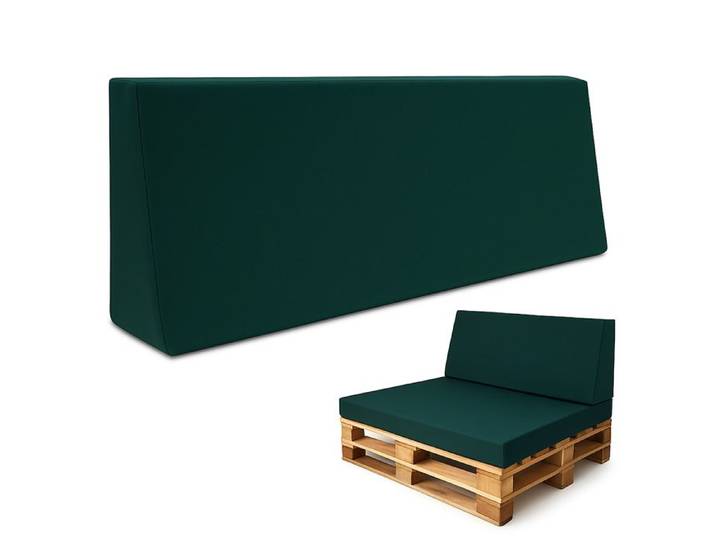 Coussin palette jardin dossier 120x40 cm intérieur/extérieur canapé banc balcon terrasse vert