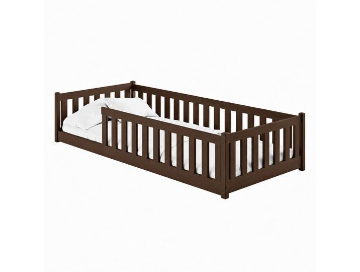 Kids Collective Bodenbett 90x200 cm in Zartbitterschokolade, Dunkelbraun, Holz, 90x200 cm, Babymöbel & Kindermöbel, Kinderzimmer & Jugendzimmer, Kinderbetten