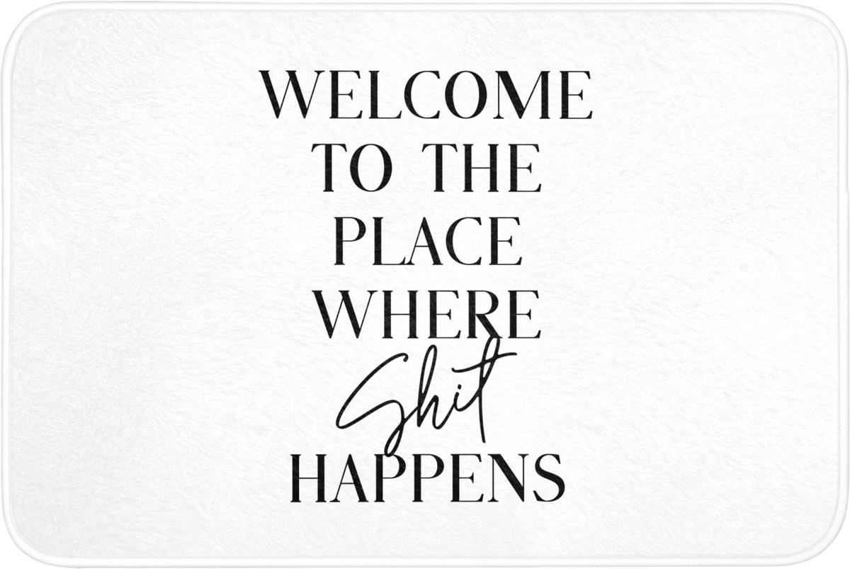 OnlyWow Badmat Wit met Humor Quote - Antislip - 90 x 60 cm