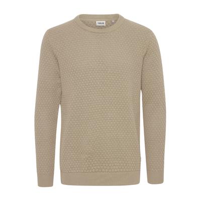 Strickfleece-Pullover SOLID "Strickpullover SDClive", Herren, Gr. L, beige (humus), Obermaterial: 100% Baumwolle CO., Pullover