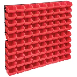 Helloshop26 - 96-teiliges Aufbewahrungsbox- und Wandpaneel-Set Stapelbox Werkzeugaufbewahrungssystem für Garage Heimwerkerwerkstatt 02_0003854