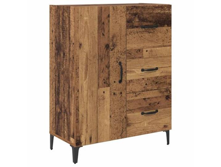 TEKGHUT Sideboard Altholz 69,5 x 34 x 90 cm Holzwerkstoff Brauner Farbton, rechteckige Form, klare Linien, flächenbündige Türen, Schubladen und Fächer, Wohnzimmer, Esszimmer