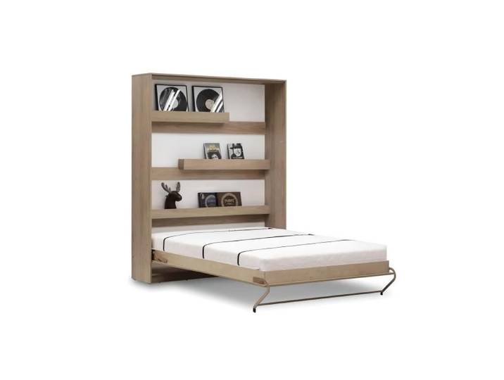 Lit escamotable 140 x 200 cm vertical ouverture à ressort - bois - COZY