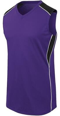 Augusta Sportswear 312162 Athletic Women's Dynamite Jersey T-Shirt in Purple/Black/White size Large   Polyester/Spandex Blend