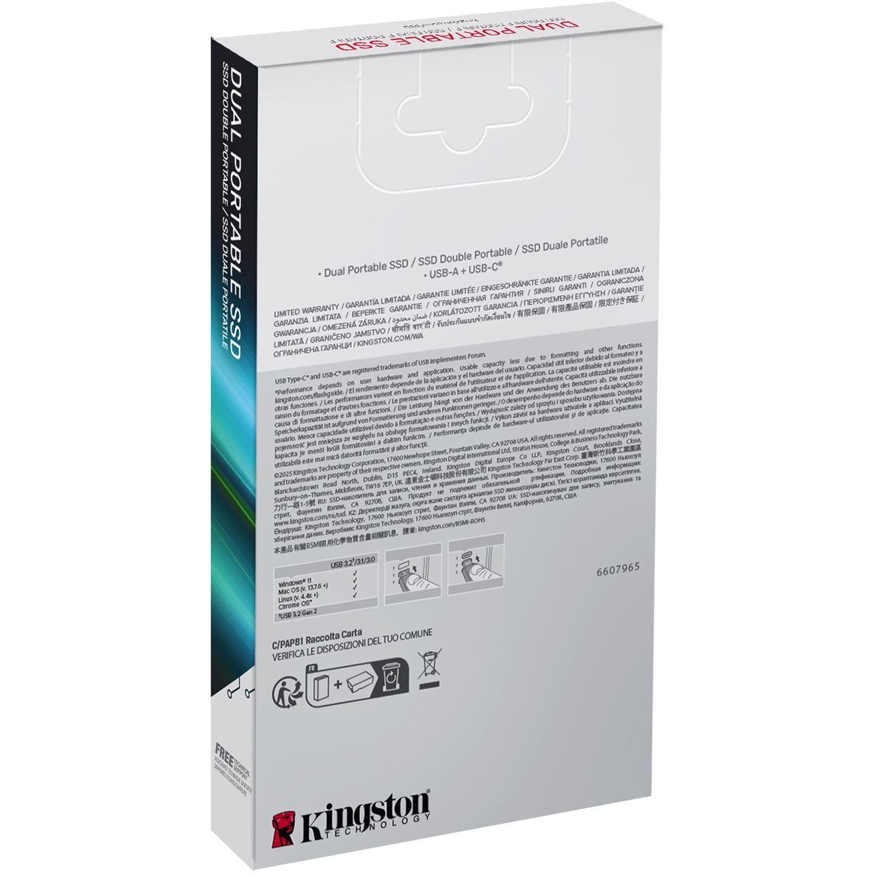 2TB Kingston Dual Portable SSD USB 3.2 Gen 2 Rot