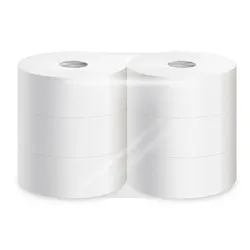 6 Rollen Jumbo-Toilettenpapier, Tissue, 2-lagig, hochweiß, 350 m