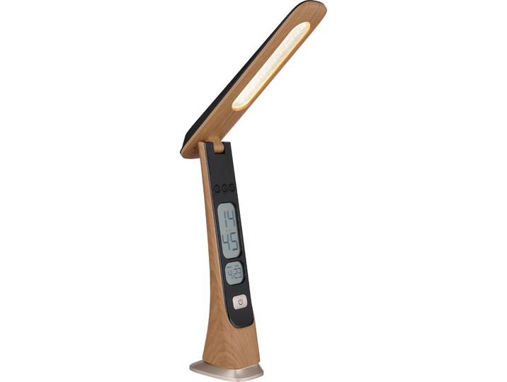 GLOBO 58476 AVERIE Tischleuchte Kunststoff holzoptik dunkel, LED