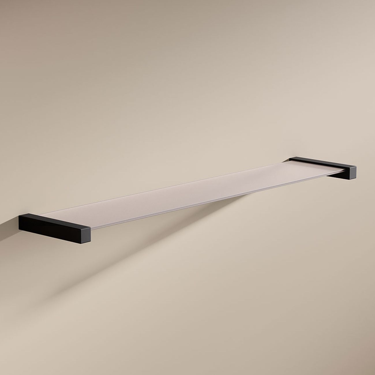 HEWI System 900 Q Ablage mit Glasplatte, Accessoires, 900Q03.00760 DC, schwarz tiefmatt - schwarz tiefmatt