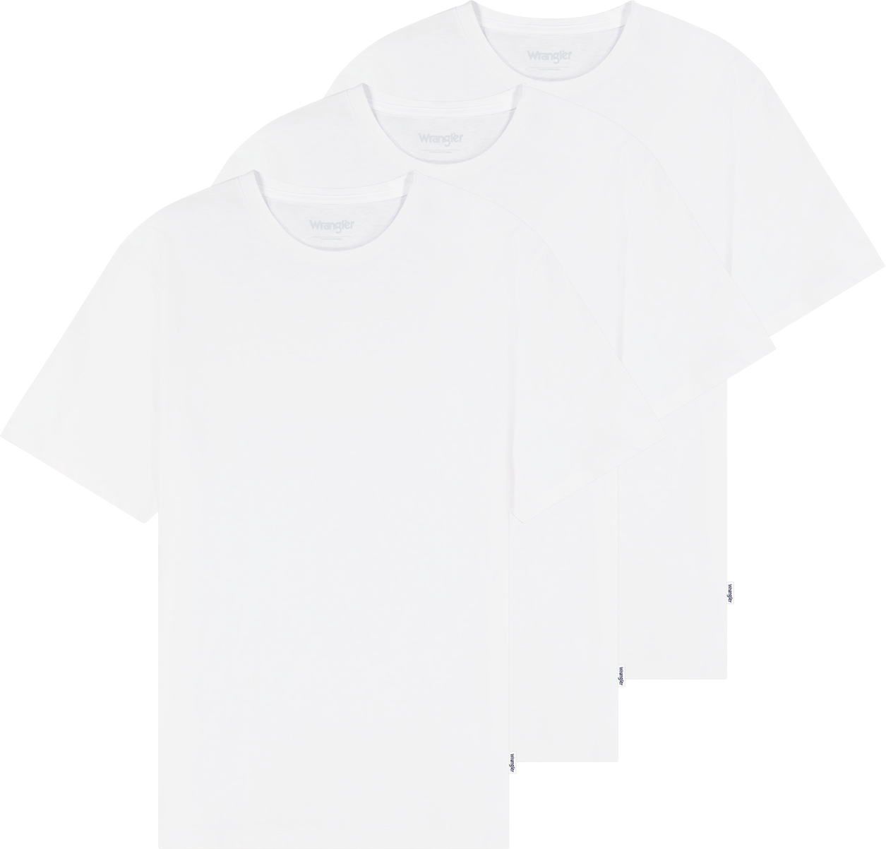 T-Shirt WRANGLER "3 PACK T EE", Herren, Gr. S, weiss (weiß), Jersey, Obermaterial: 100% Baumwolle, unifarben, regular fit taillenbedeckt, Rundhals, Shirts T-Shirt weiß S