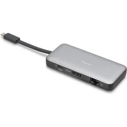 Digitus USB-C Travel Docking Station, 7-Port (USB-C, 7 Ports), Dockingstation + USB Hub, Schwarz, Grau