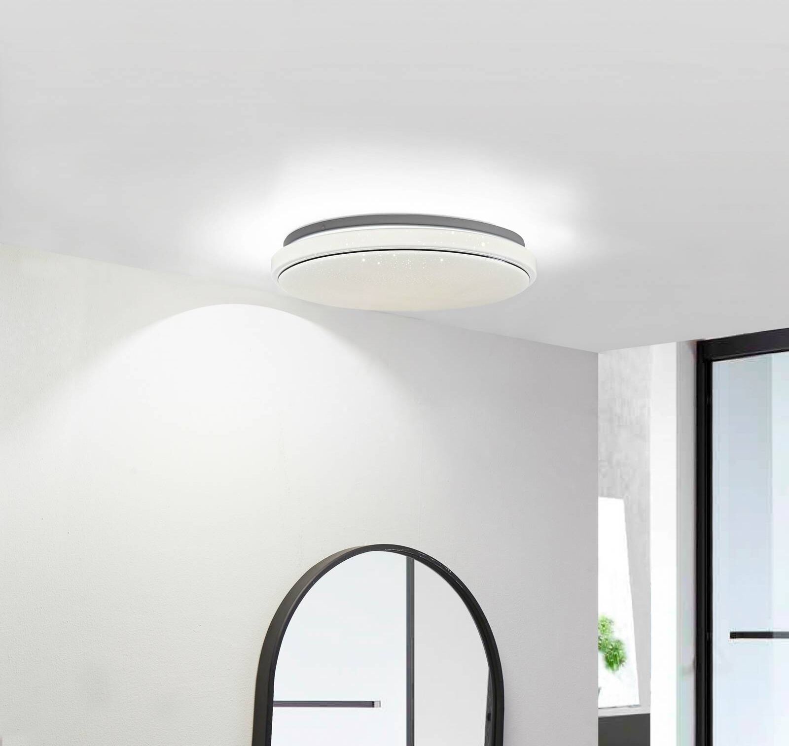 LED loftslampe Glamo Lindby, Krom/sølv, Badeværelse, Metal, Moderne