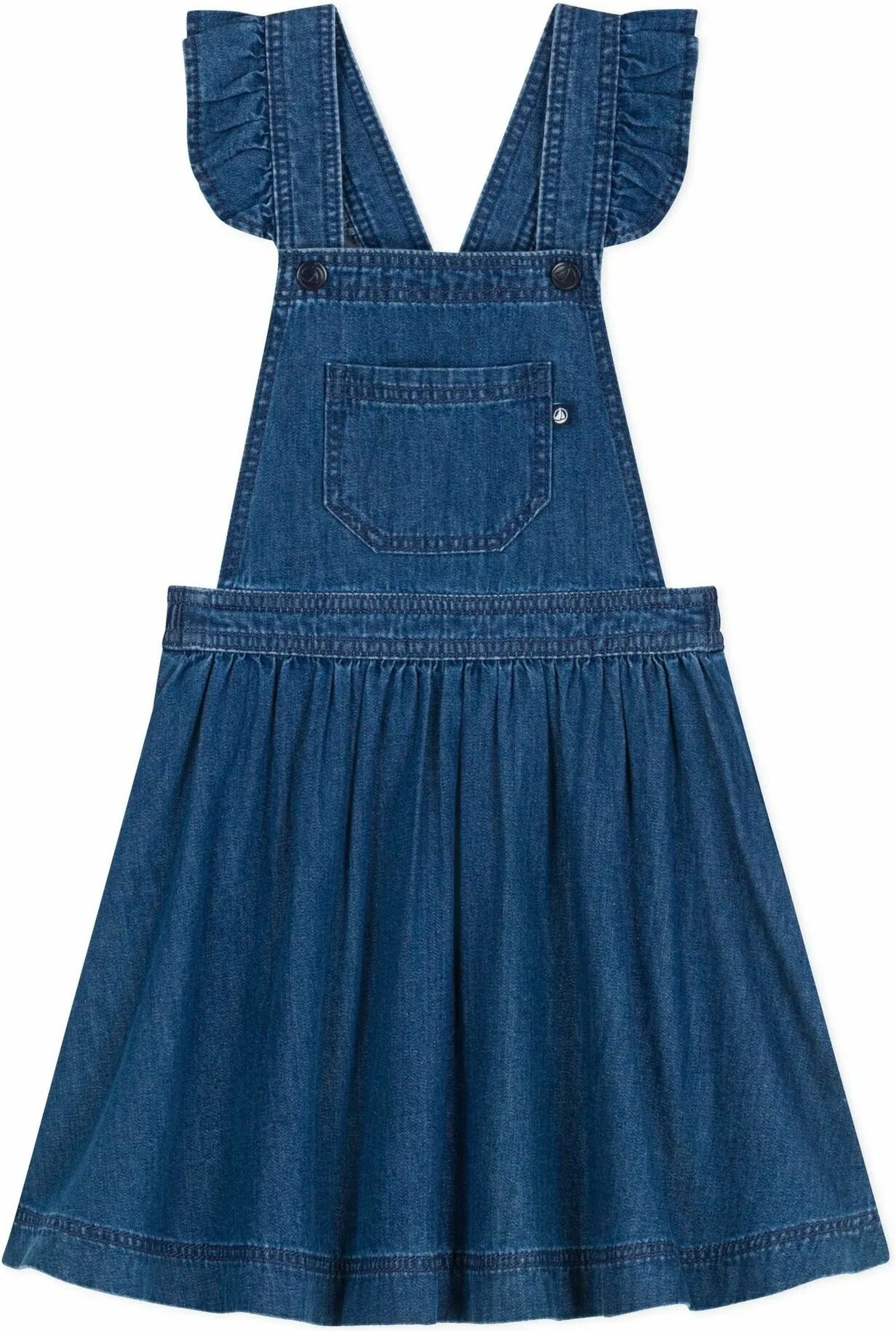 Petit Bateau Robe Salopette Denim Coton Bio Bleu jean 6 ans