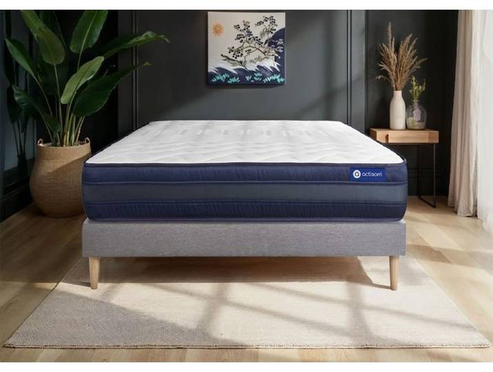 Ensemble Matelas Sommier 180x220 cm - ACTISOM - Actilatex Tech - Latex - Très ferme - 24 cm d'épaisseur