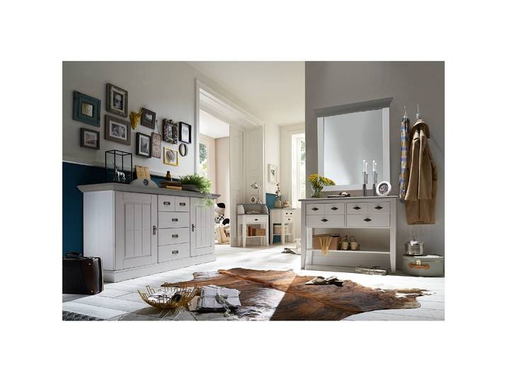 Console I 58cm Blanc/Gris/Epicéa blanc/Epicéa gris
