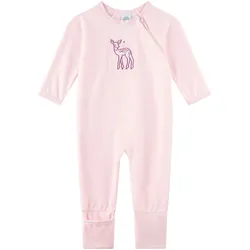 Sanetta Nicki-Schlafoverall mit Klappfuß Reh, rosa, 68