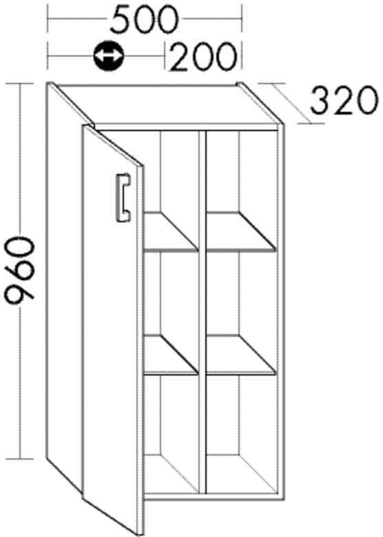 Burgbad Halbhoher Schrank System 30 Preisgruppe 4 Sana 960x500x320 Eiche Hellgrau, UH5025RF6332 UH5025RF6332