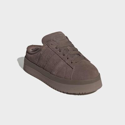 Clog ADIDAS ORIGINALS "CAMPUS 00ER WINTER LOW", Damen, Gr. 40, earth strata, earth strata, trace braun, Leder, Schuhe Clog, Hausschuh, Pantolette, Mule, Slipper mit Plateua für Herbst und Winter