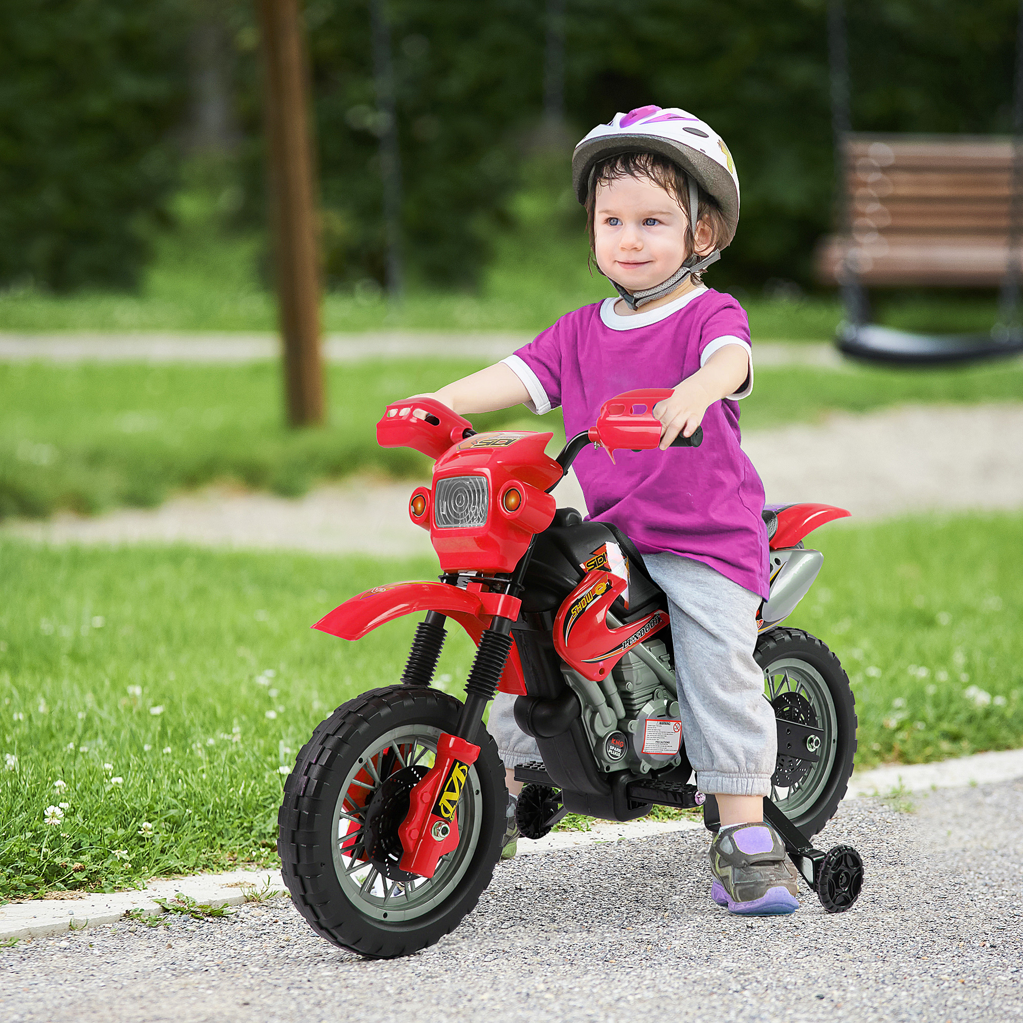 Homcom Qaba Moto elettrica per bambini, rosso Aosom