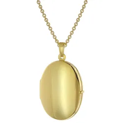trendor 75826 Damen-Halskette mit Medaillon Gold auf Silber 925, 60 cm