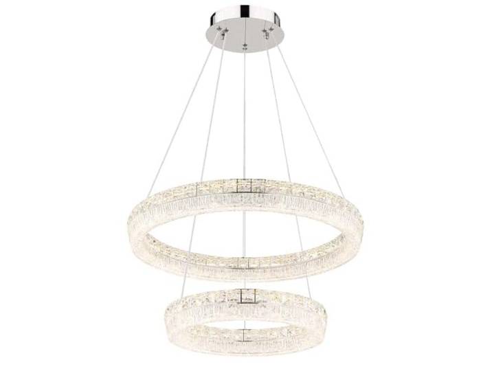 Plafonnier chromé à intensité variable avec télécommande LED Hauteur 120 cm