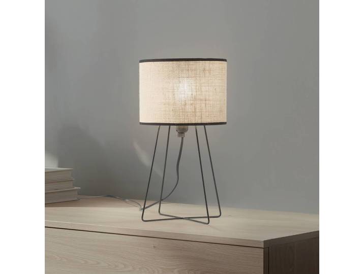 Tischlampe Trixi Duolla, braun / rost, für Wohn- / Esszimmer, Textil / Stoff / Seide