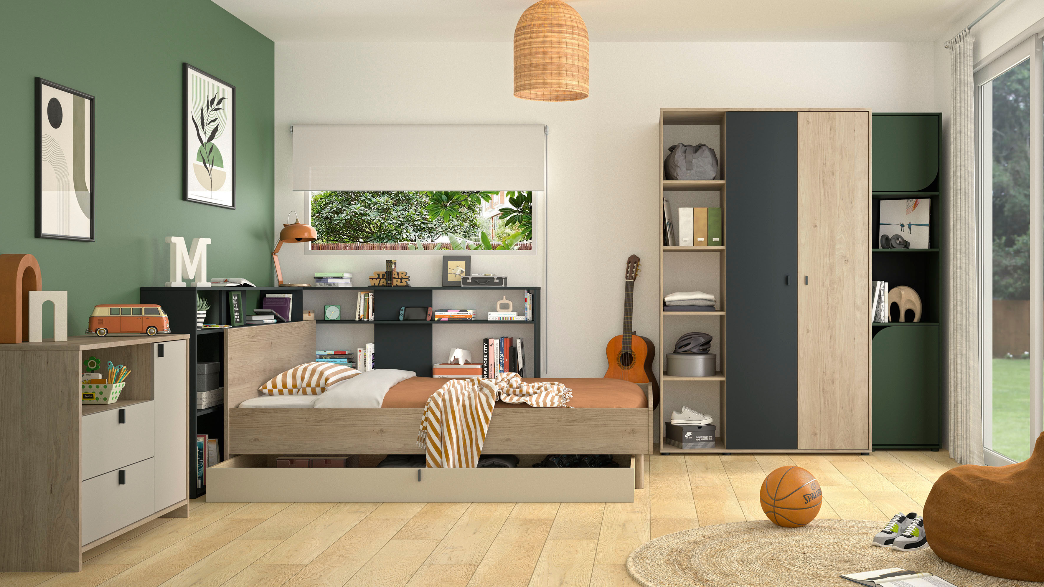 Kommode GAMI "RITMO", beige (natur), B:96cm H:78cm T:40cm, Holzwerkstoff, Sideboards, Kommode, Praktische und funktionale Kommode mit 2 Schubladen und einem Fach natur B/H/T: 96cm x 78cm x 40cm, ein Innenregal im geschlossenen Fach, 2 Stk., Kiefer, 1 Stk.