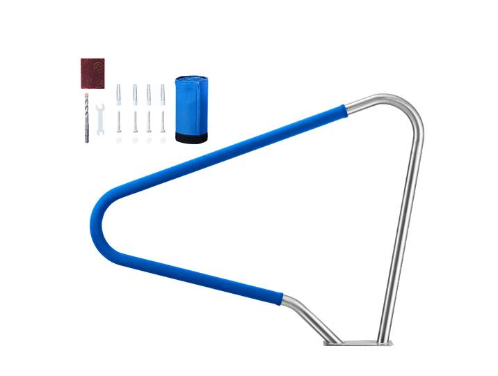 Vevor Rampe Piscine 122x91\,5 Cm Main Courante Piscine Acier Inox 304 Charge 100 Kg Barre De Securite Pour Bords De Piscines\, Parcs Aquatiques\, Centres Spa\, Avec Housse Antiderapante\, Montage Sur Sol