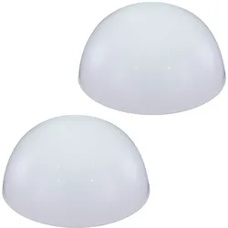 Solarleuchte Halbkugel Kugelleuchte Solar Außen Gartendeko Halbkugel, weiß, LED Leuchtmittel, D 20 cm, 2er Set