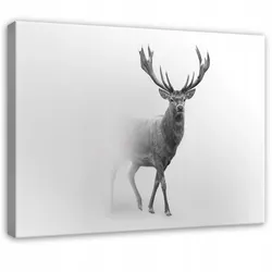 LEINWANDBILD Reh Nebel Grau 60x40 cm