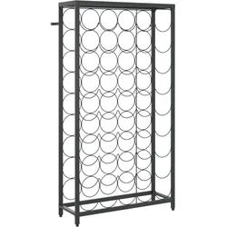 vidaXL Weinregal für 45 Flaschen Schwarz 54x18x100 cm Schmiedeeisen