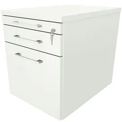 fm Büromöbel Rollcontainer mit Hängeregister »Oldenburg« einheitliches Dekor weiß, 43.4x54x60 cm