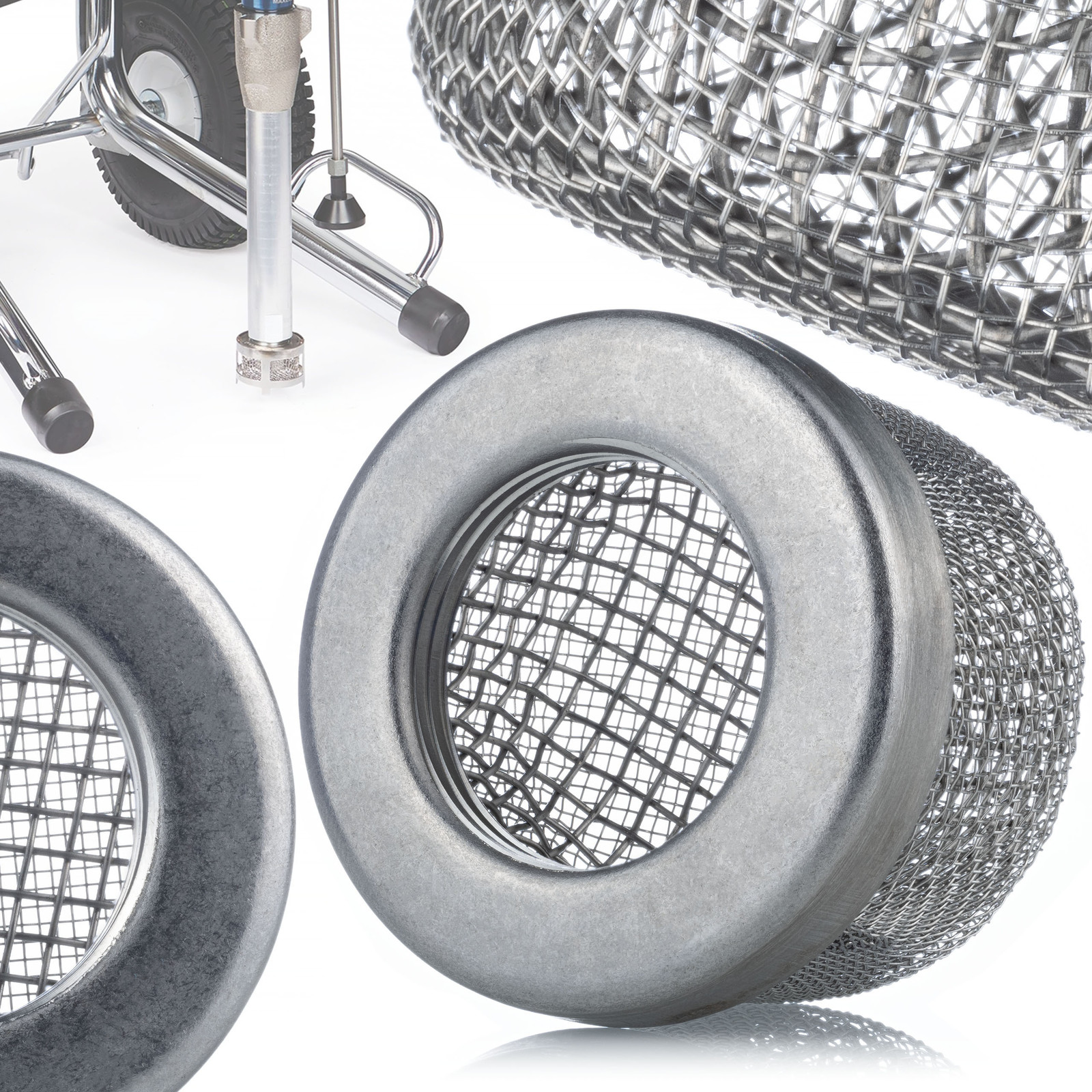 ROSFIX Filter Vervanging Zuigfilter – 31,7mm Inwendige Draad, 100 Mesh, 3-Traps Filtratie, Compatibel met Airless Verfspuit Graco