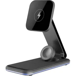 Proove wireless charger Energy Fold 3 in 1 black (15 W), Wireless Charger, Schwarz