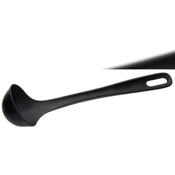 Piazza Schwarze Nylon-Schöpfkelle, 8 cm, H33 cm, für hohe Temperaturen