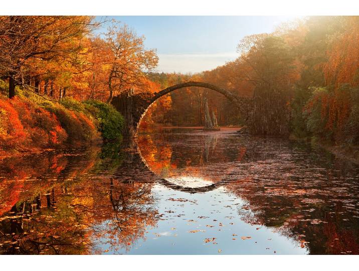Fototapete PAPERMOON Photo-Art DANIEL Å˜EÅ˜ICHA, HERBSTSEE , bunt, B:1,5m L:1,11m, Vlies, Tapeten, Fototapete
